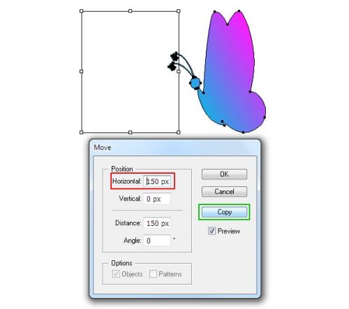 آموزش جابجایی و تکثیر اشکال در ایلوستریتور